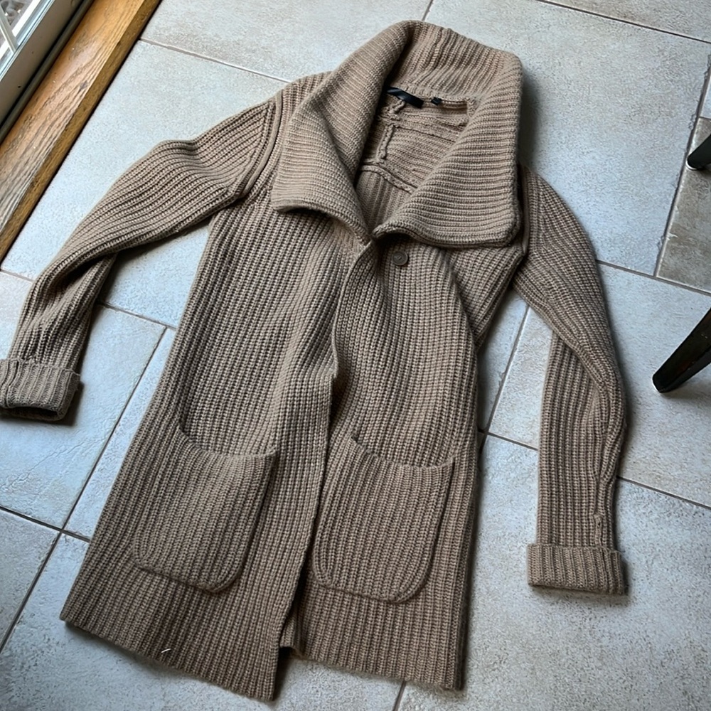 Nordstrom 100% cashmere sweater cardigan  coat XS Camel